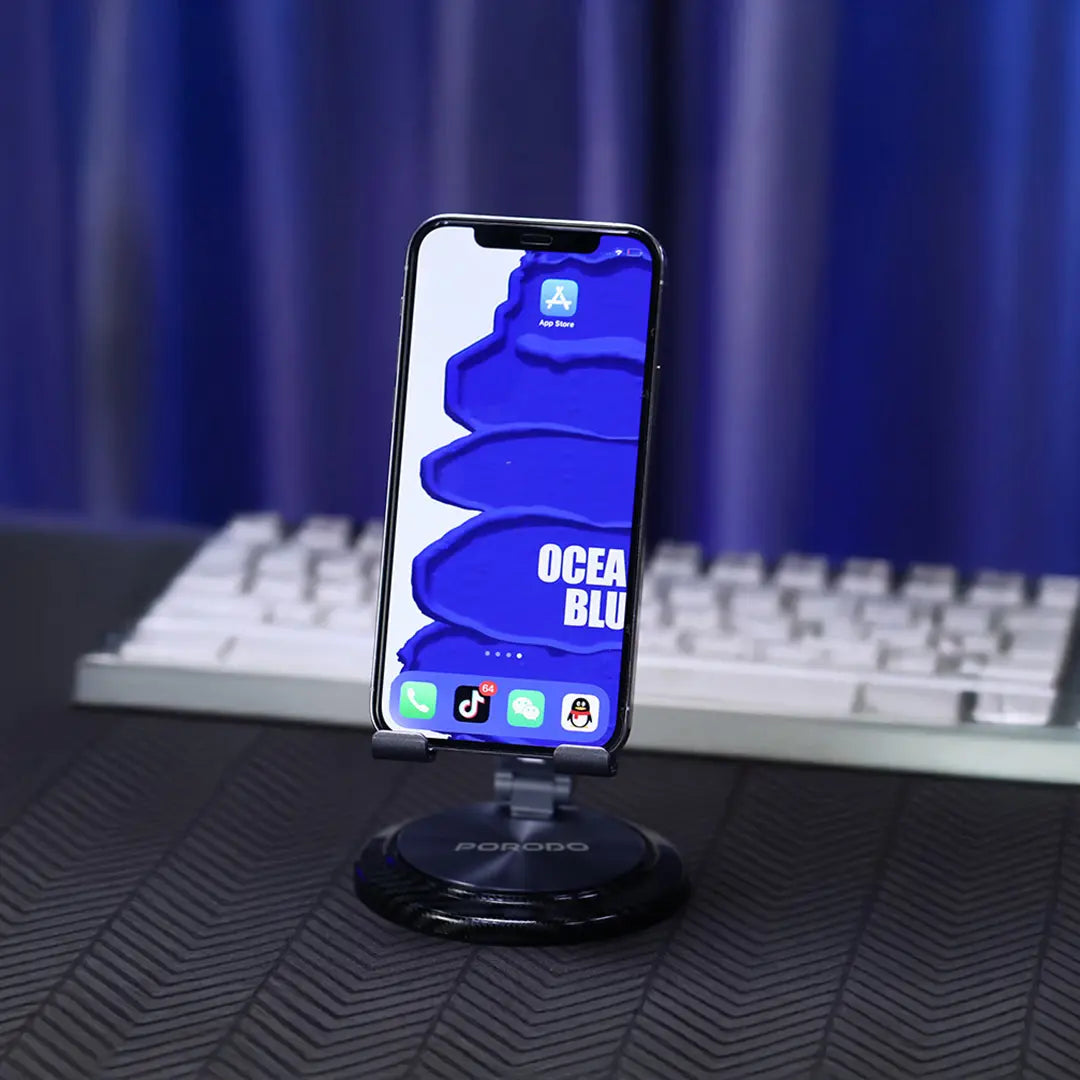 Porodo 360° Rotating Mobile & Tablet Stand(PD-HSM25-GY) Porodo 360° Rotating Mobile & Tablet Stand(PD-HSM25-GY)